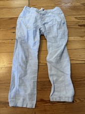 Janie And Jack Boys Cotton Linen Pants Size 5 Blue Casual