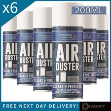 6 x COMPRESSED AIR DUSTER SPRAY 200ML CAN PROTECTS CLEANER LAPTOPS KEYBOARDS NEW
