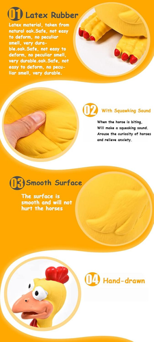 Horse Toys, Rubber Chicken Squeaky Toys Play Reduce Separation Anxiety Fetch,... - Picture 4 of 12