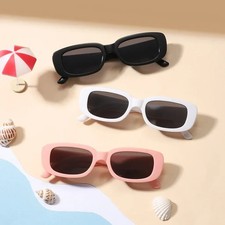 Korean Retro Square Child Sunglasses for Kids Fashion Oval Solid Color Children