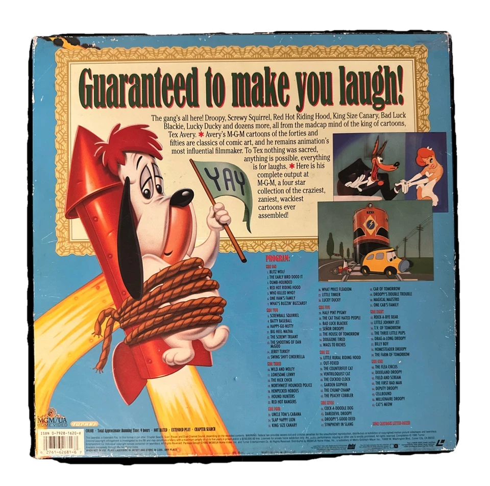 The Compleat Tex Avery 9hr 1942-55 RARE 5 LaserDisc LD Box Set HTF Cartoon 1992 - Image 2 of 4