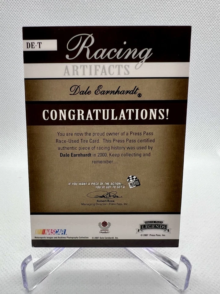 2007 Press Pass Legends Dale Earnhardt Sr. Racing Artifacts Tire Relic /299 - Image 4 of 4