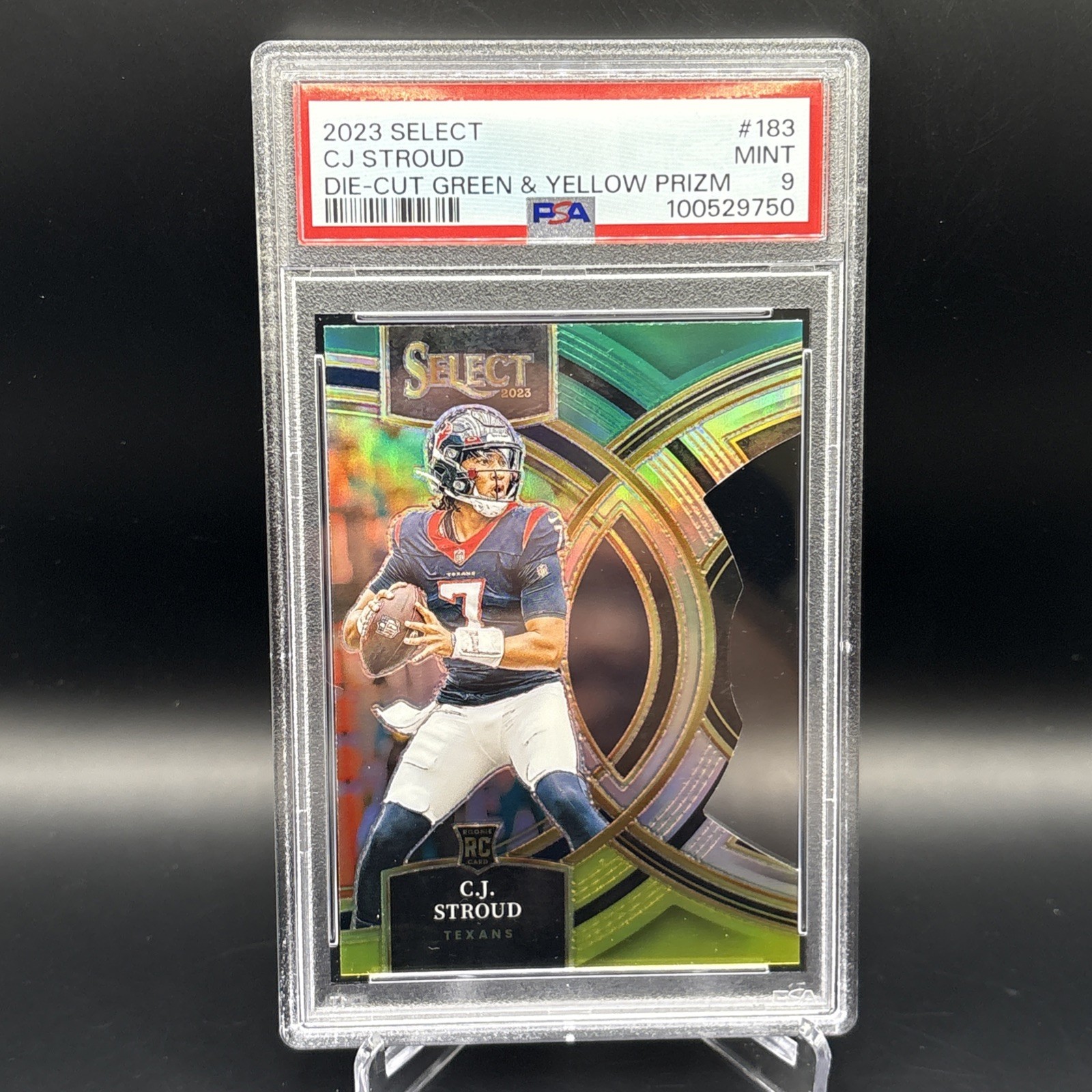 2023 Panini Select - C.J. Stroud #183 Green & Yellow Prizm Die-Cut (RC)