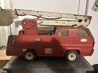 Vintage 1960s Tonka Snorkel Fire Truck Pressed Steel Hoses! SEE PHOTOS 15"
