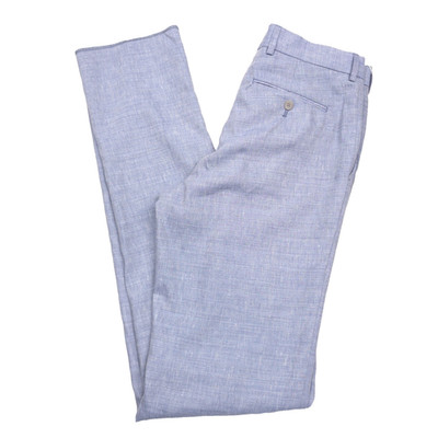 Vince Inez Suit Pants Mens 32R Slim Fit Drago Linen & Wool Melange Light Blue