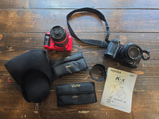 PENTAX K-x Digital Camera Red, Minolta Max 7000i, Vivitar Lenses, Lot, AS IS 