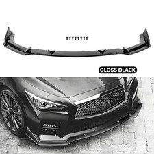 Front Bumper Lip Spoiler Splitter Gloss Black For Infiniti Q50 Sport 2014-2017