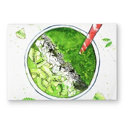 Begin Home Decor CODM1724G0ELFI 17 x 24 in. Green Smoothie Indoor Outdoor Doo...