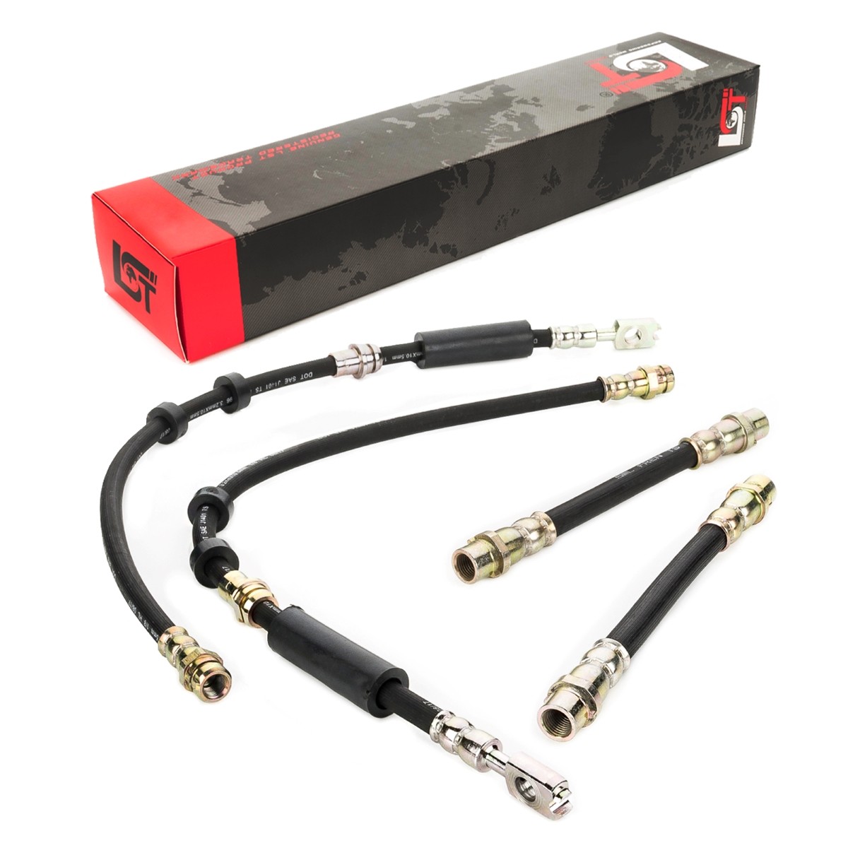 4X Brake Line Brake Hose Front Rear For AUDI A1 8X - 140 / 540 Mm
