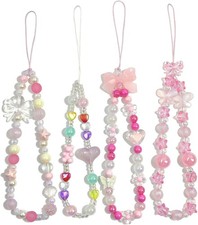 Phone Charms Cute Beaded Phone Lanyard Wrist Strap Aesthetic CellPhone Keychain