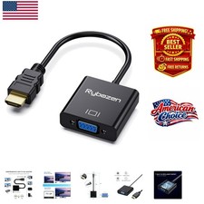 Compact HDMI to VGA Adapter for Laptops Projectors Stable Performance