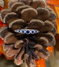 Sterling Silver Blue Sapphire Ring New Size 8