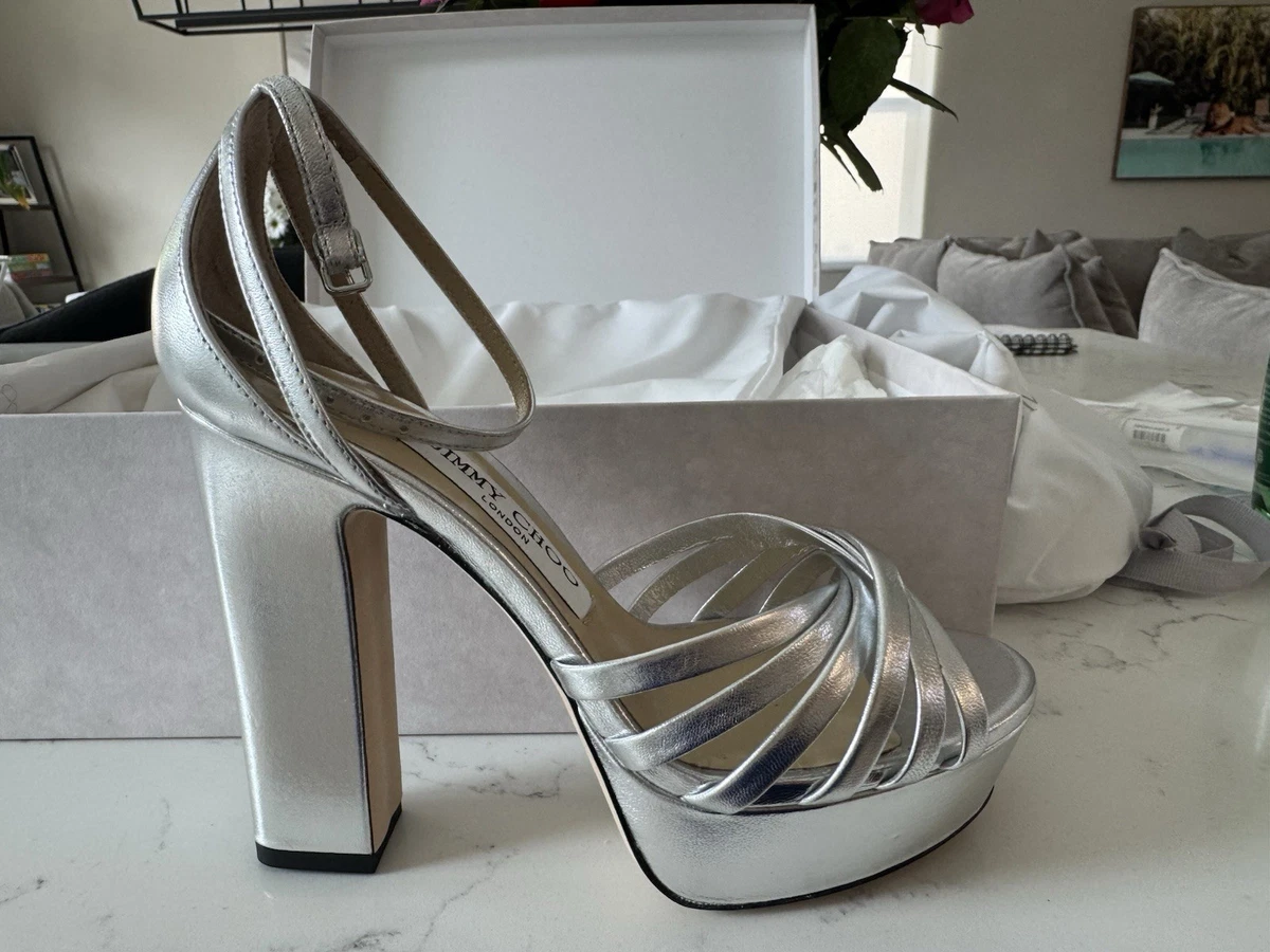 Jimmy Choo Silver Heels for Women for sale - eBay
