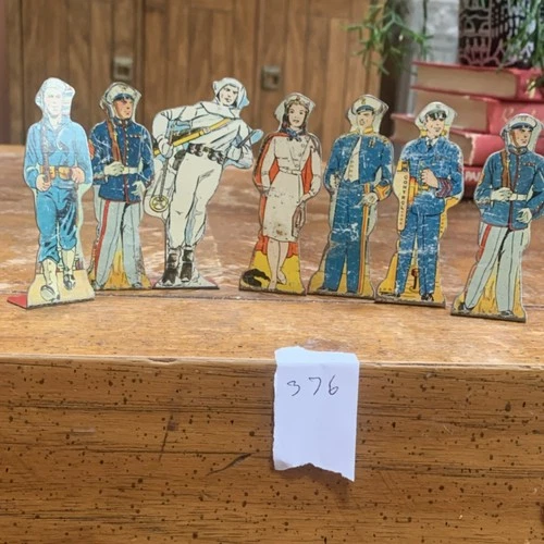 Marx Vintage Tin Toy Soldier Infantry Figures Set Collectible Boys & Girls