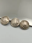 1936-D 5c Indian Head Buffalo Nickel Button Coin Lot of 3