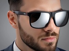 Polarized Silver Mirror Lens Square Street Wear Sunglasses Comfortable Driving