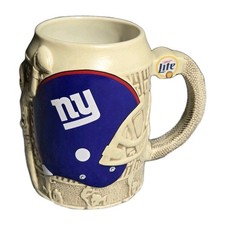 NFL NEW YORK GIANTS Beer Stein Taza Miller Lite Logo Fútbol Taza de Café Cerámica
