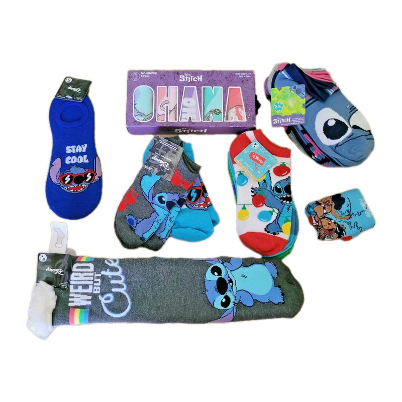 🌺 Disney Lilo & Stitch 20 Pair Socks Lot Set Women's 4-10 New Gift Girl's 
