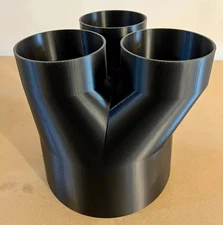 10" to 6" 3-Way Splitter For Hvac, Fume Exhaust & more Duct Hose Tube Connector