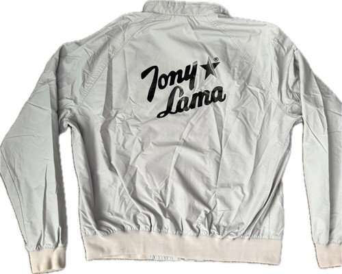 Tony Lama, Vintage Tony Lama Windbreaker Jacket XL Grey Full Zip Nylon USA Western Logo