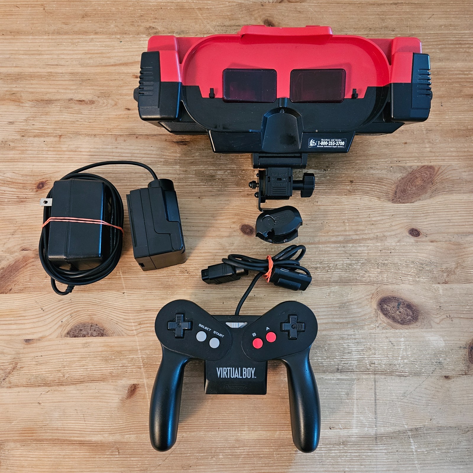 Nintendo Virtual Boy Console With Controller/Power Adapter - Tested And Working