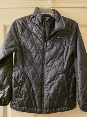 Patagonia Kids Nano Puffer Navy Blue Quilted Puffer Jacket Youth L