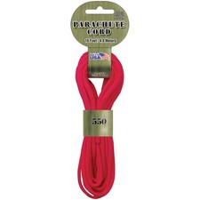 Pepperell PARA-1625 Parachute Cord 4mmx16'-Neon Pink 6Pk 