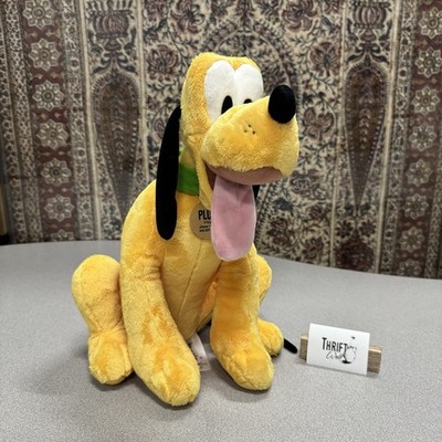 Disney Mickey Mouse Pluto Plush Toy Stuffed Animal 16'' Embroidered Details