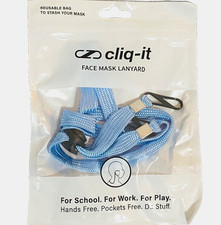 Face Mask Holder Lanyard Hang Blue Adjustable Hands Free Work Office School  n