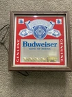 Vintage 1980's Budweiser King Of Beers Lighted Sign With Gold Clydsdales WORKS