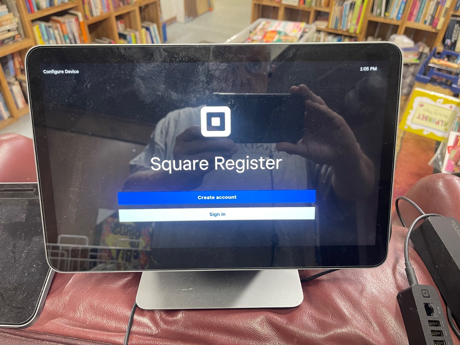 Square Register (1st Gen) Countertop POS Terminal SPS1-01 Black with Power Cord
