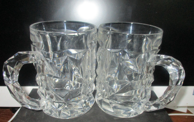 PAIR Tiffany And Co.  Crystal Rock Cut Mug