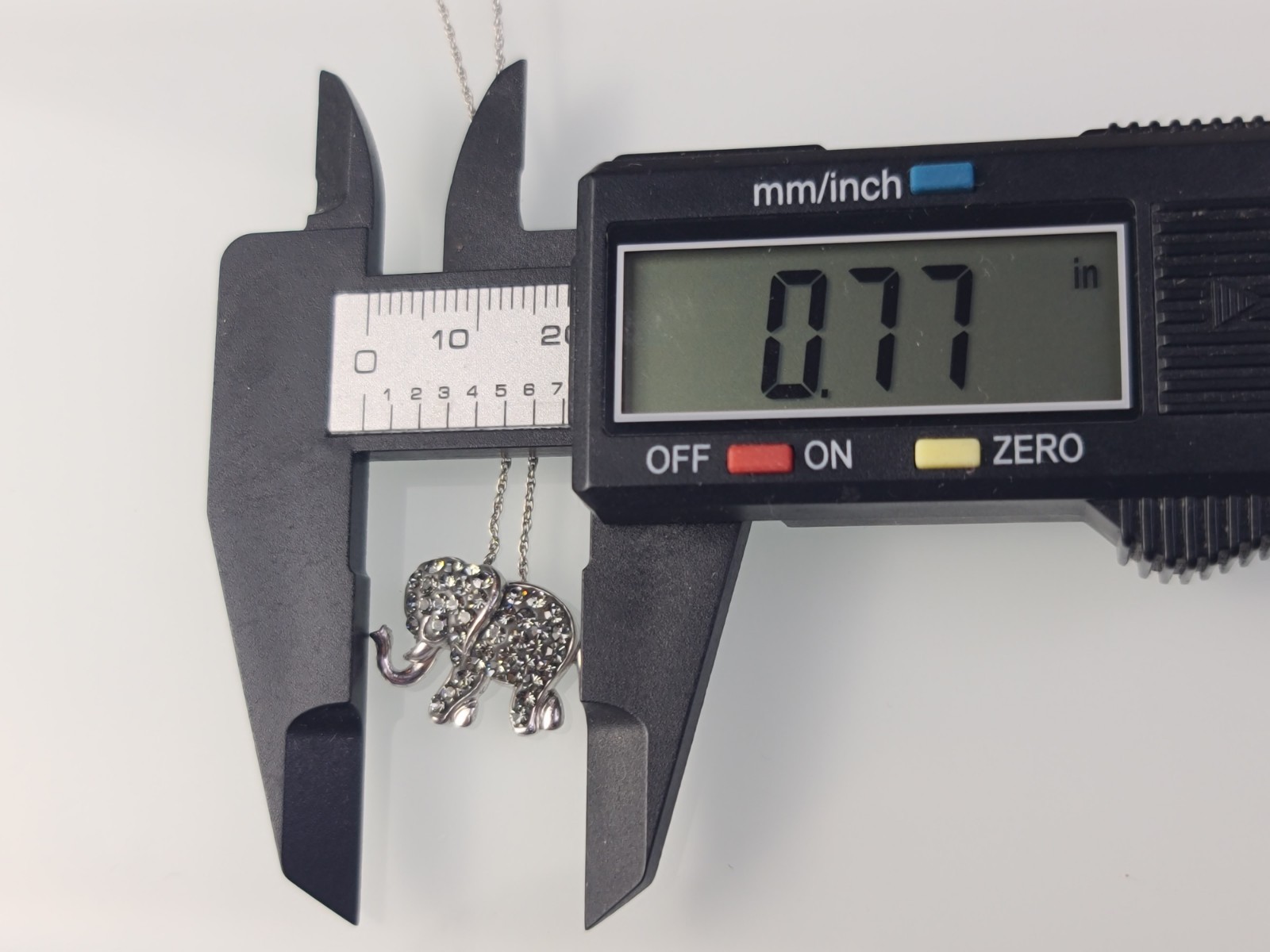 Sterling 925 Solid Silver Crystal Iced Elephant P… - image 16