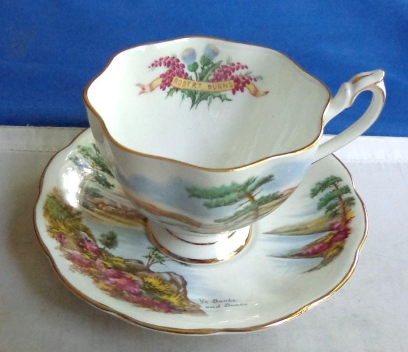 Queen Anne China Tea Cup and Saucer Set - Famous Poets Series - Robert Burns