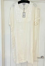 Pure Collection Linen Dress UK 18 Lace Trim white Brand New £99 With Tag