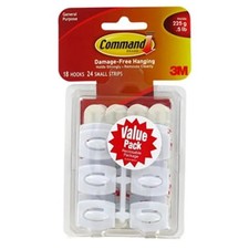 3M 17006-VP Command Mini Hooks Value Pack- 18 Hooks & 24 Strips 0.93 per strip