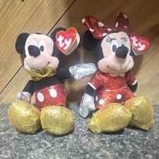 Ty Disney Mickey Mouse  Minnie Mouse Plush Beanie Babies Toy Collection
