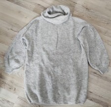 Rollkragen-Strick-Pullover Gr. M - Hellgrau - pageOne- (21)