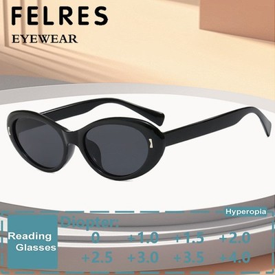 Women Classic Oval Tinted Reading Glasses Outdoor Shade Presbyopic Glasses New
