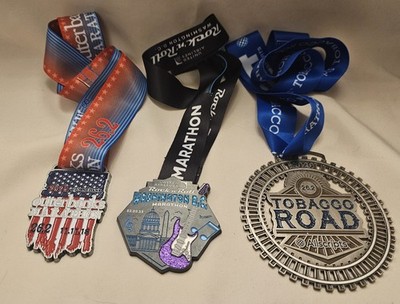 Marathon Medaillen US Outerbanks Washinton DC Tobacco Road x3