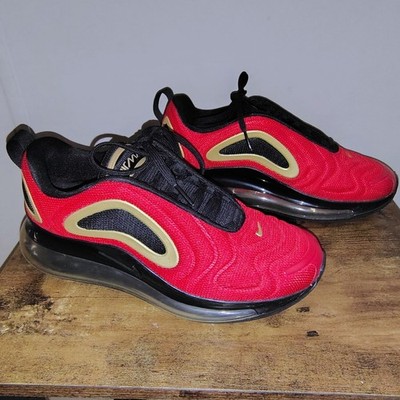 2019 Womens Nike Air Max 720 University Red  Black Gold SZ 7 ( CU4871-600 )