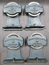 LOT of 4 Nice Vintage Barn Door Roller Hanger Harris & Reed No 15         B81