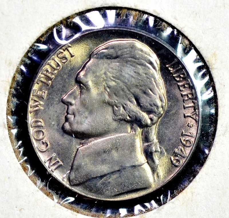 EZ MS! A SPARKLER! 1949 JEFFERSON NICKEL! "SPRING CLEANOUT" 99c Starting Bid