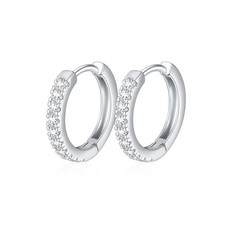 Small Huggie Hoop Earrings for Women 14kt Gold Plated CZ Body Jewelry by Ging...