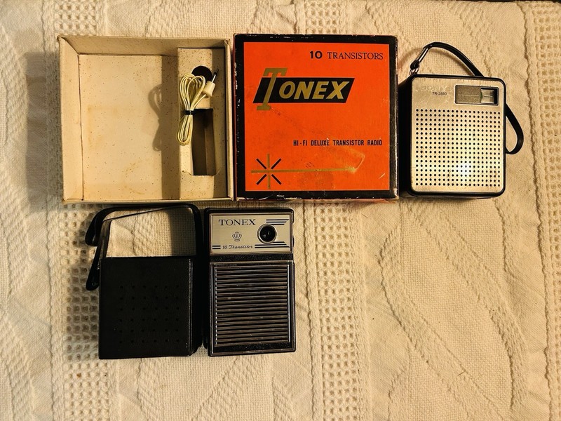 Vintage Sony TR-3550 AM Transistor Radio & Tonex 10T Radio Mostly Work Read Info