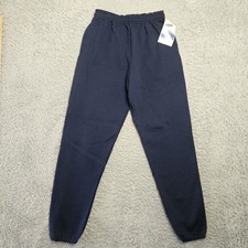 Vintage Jerzees Blue Fleece Sweatpants Elastic Waist Drawstring USA Small NEW