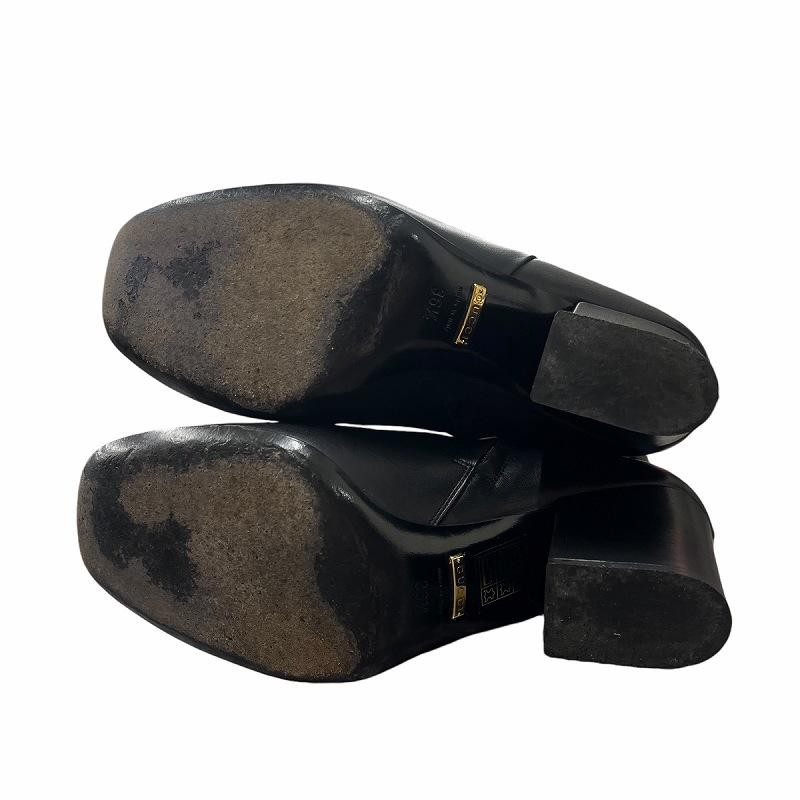 GUCCI Short Belt Design Leather Boots Size:36.5/JP:23.5 Black 141194K Authentic thumbnail 5