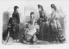 1871 Antique Print - FASHIONS Ladies Paris Dresses Bustle October   (65)