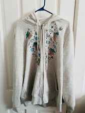 Star Wars Embroidered Grogu/Baby Yoda with Macaroons Zip Up Hoodie (Size L)