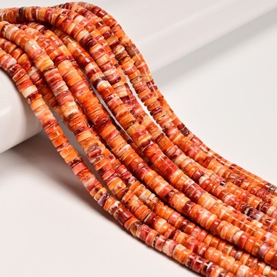 Natural Spiny Oyster Heishi Disc Beads Size 2x5mm 3x6mm 16'' Strand